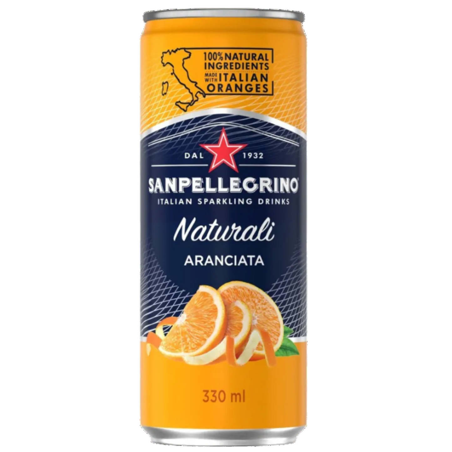 San Pellegrino Aranciata Orange Sparkling Juice Cans - (24x330ml)