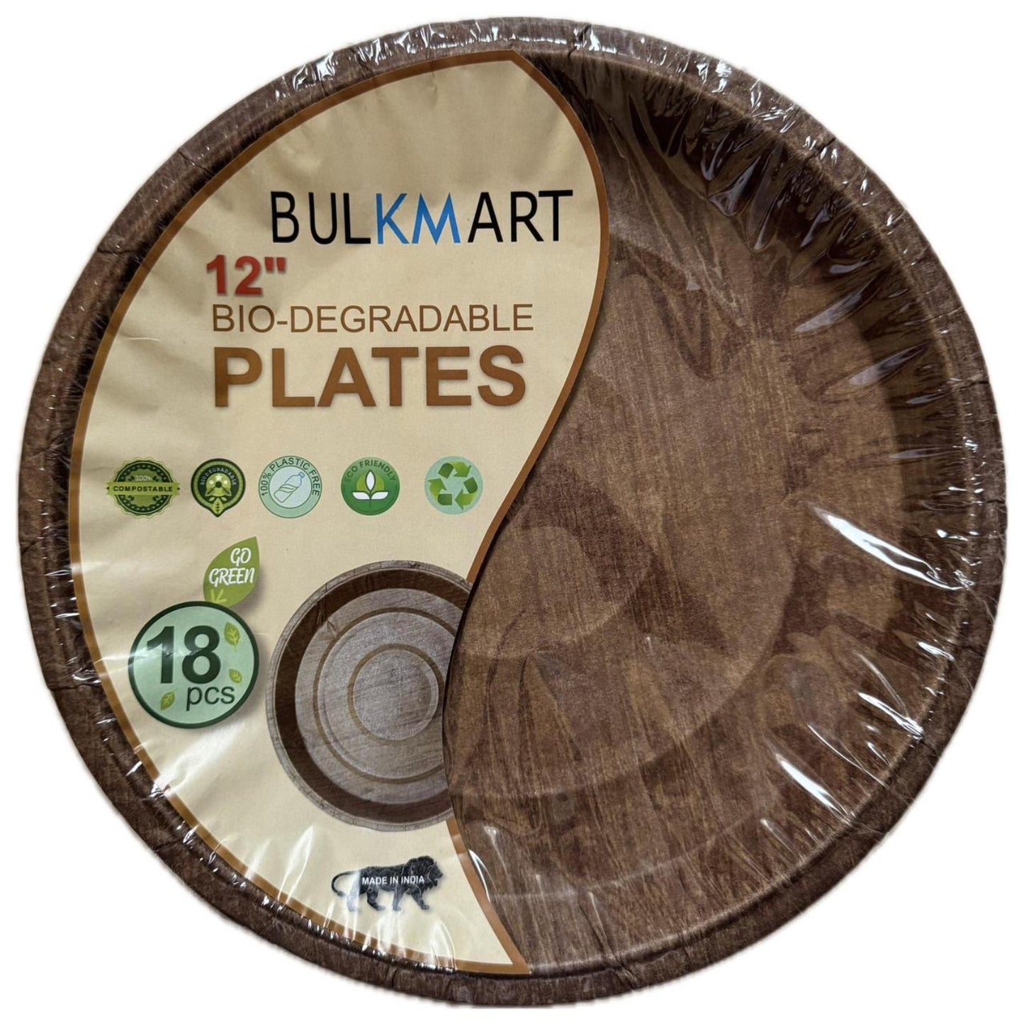 12 Inch Biodegradable Plates - (18 pieces)