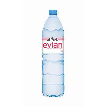 Evian Natural Mineral Water Plastic Bottles - (6x1.5l)