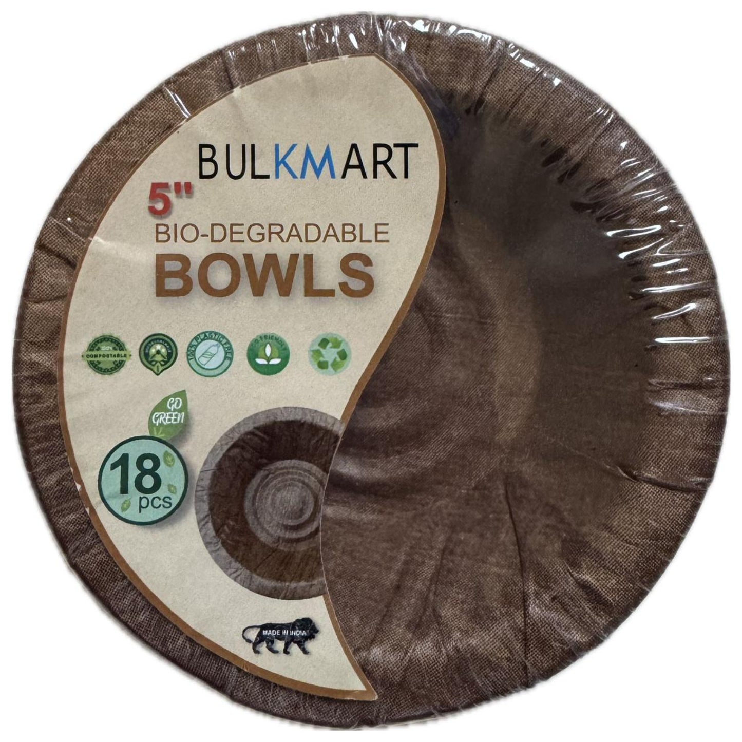 5 Inch Biodegradable Bowls - (18 pieces)