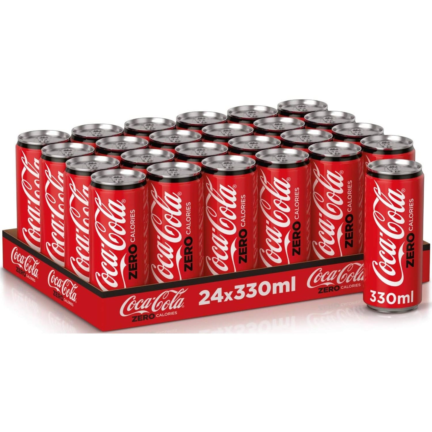 Coca Cola Zero Carbonated Soft Drink Cans - (24x330ml)