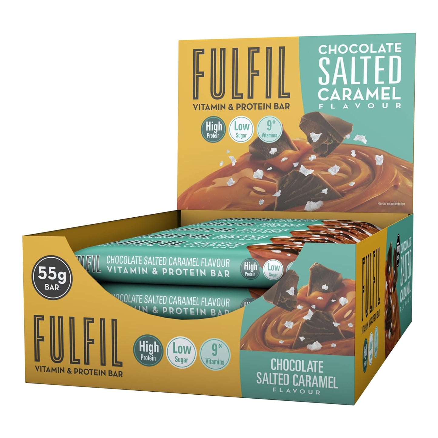 Fulfil Chocolate Salted Caramel Flavour - Vitamin and Protein Bar (15x55g)