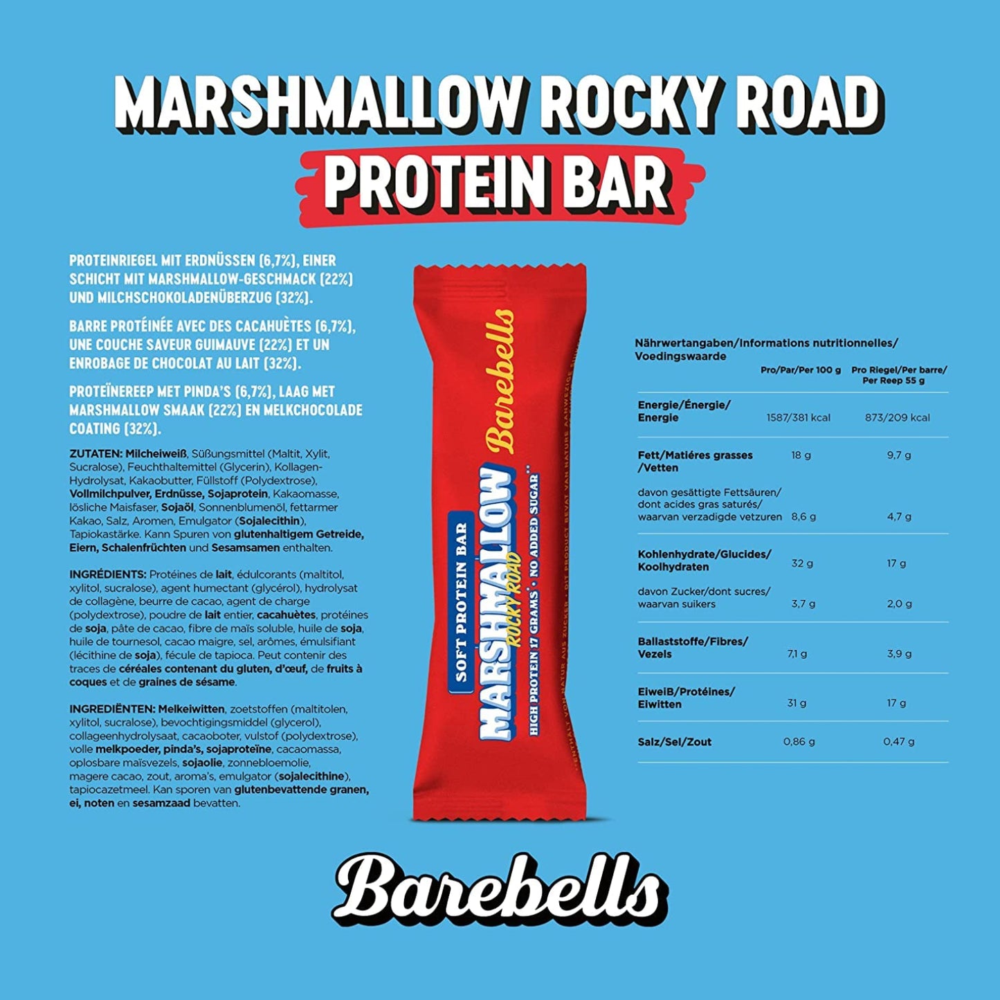 Barebells Protein Bars - Marshmallow (12x55g)