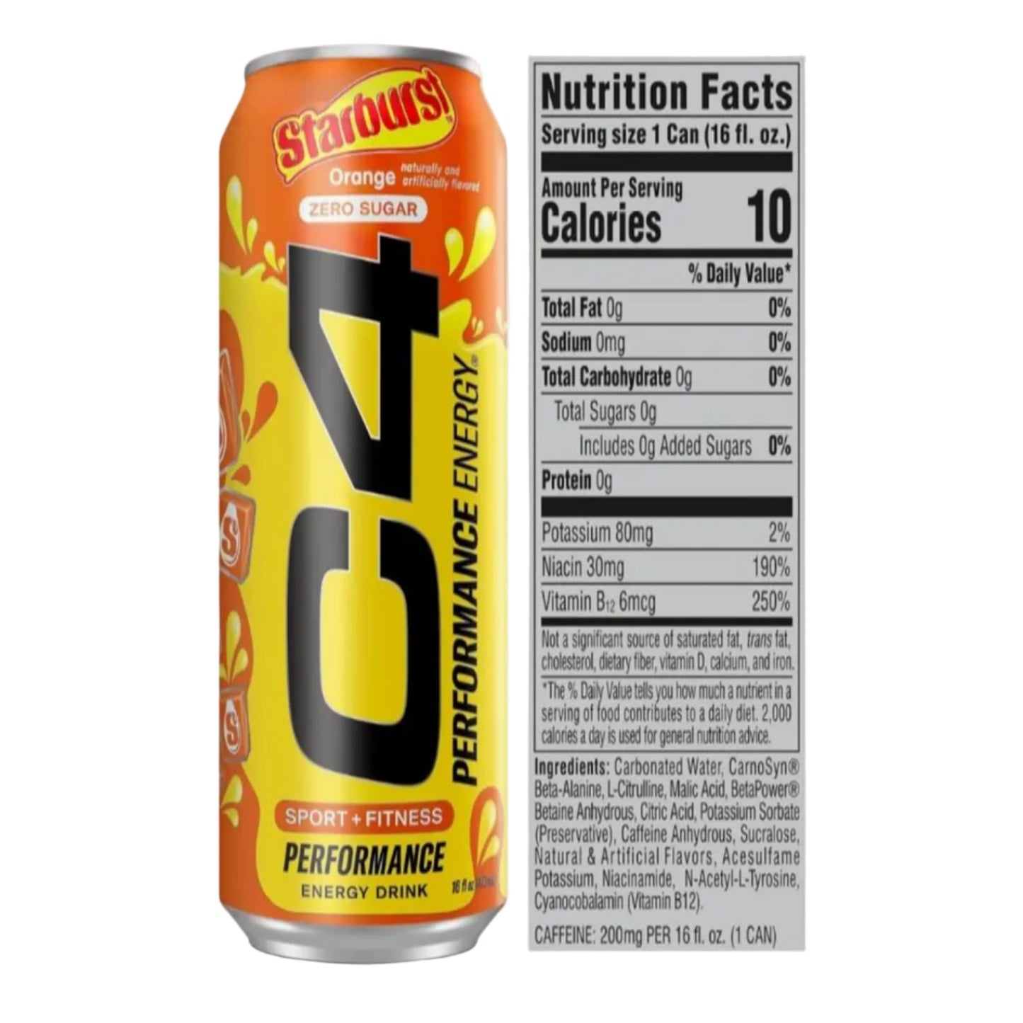 C4 Starburst Orange Energy Drink - (12x473ml)