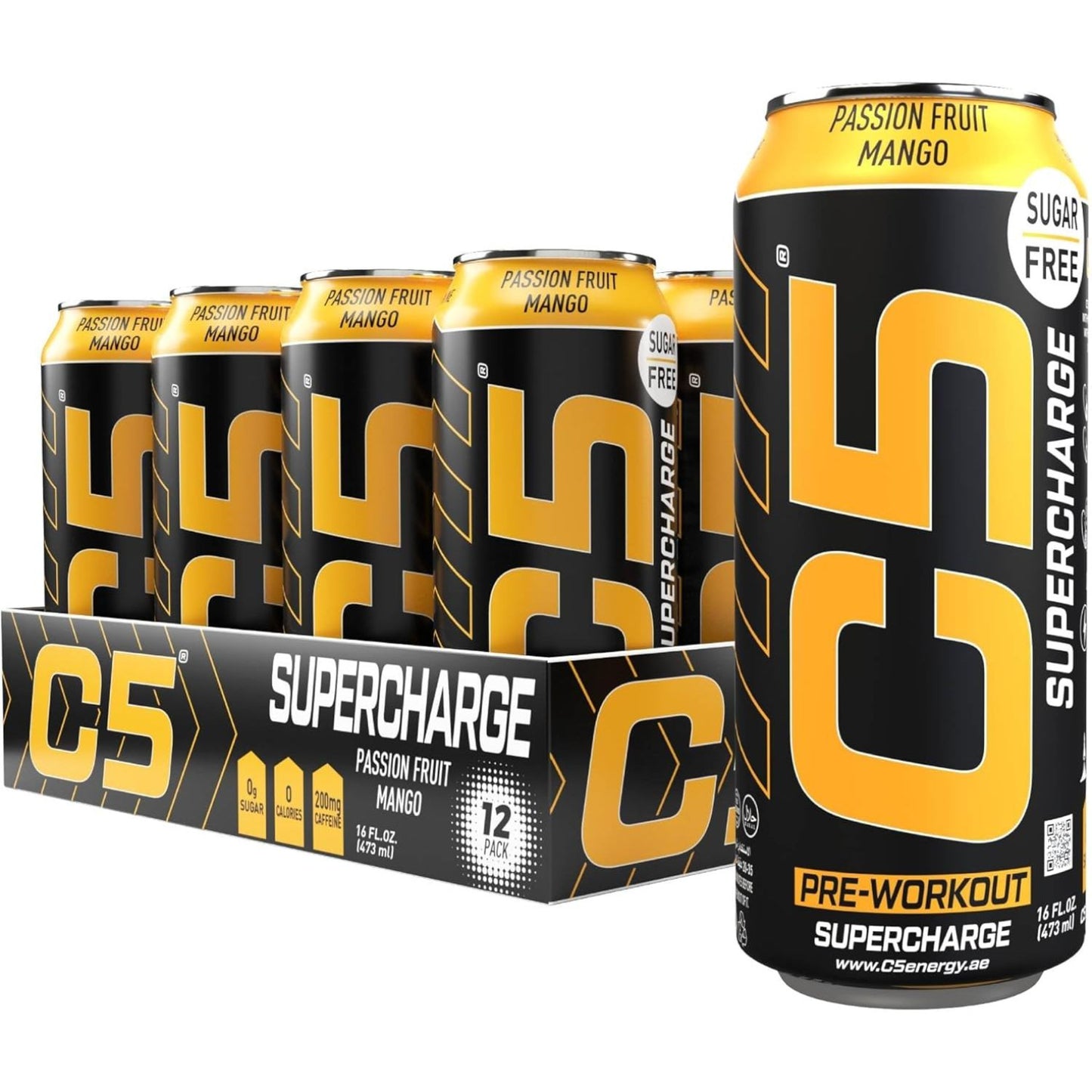 Supercharge Pre Workout Passion Fruit Mango - (12x473ml)