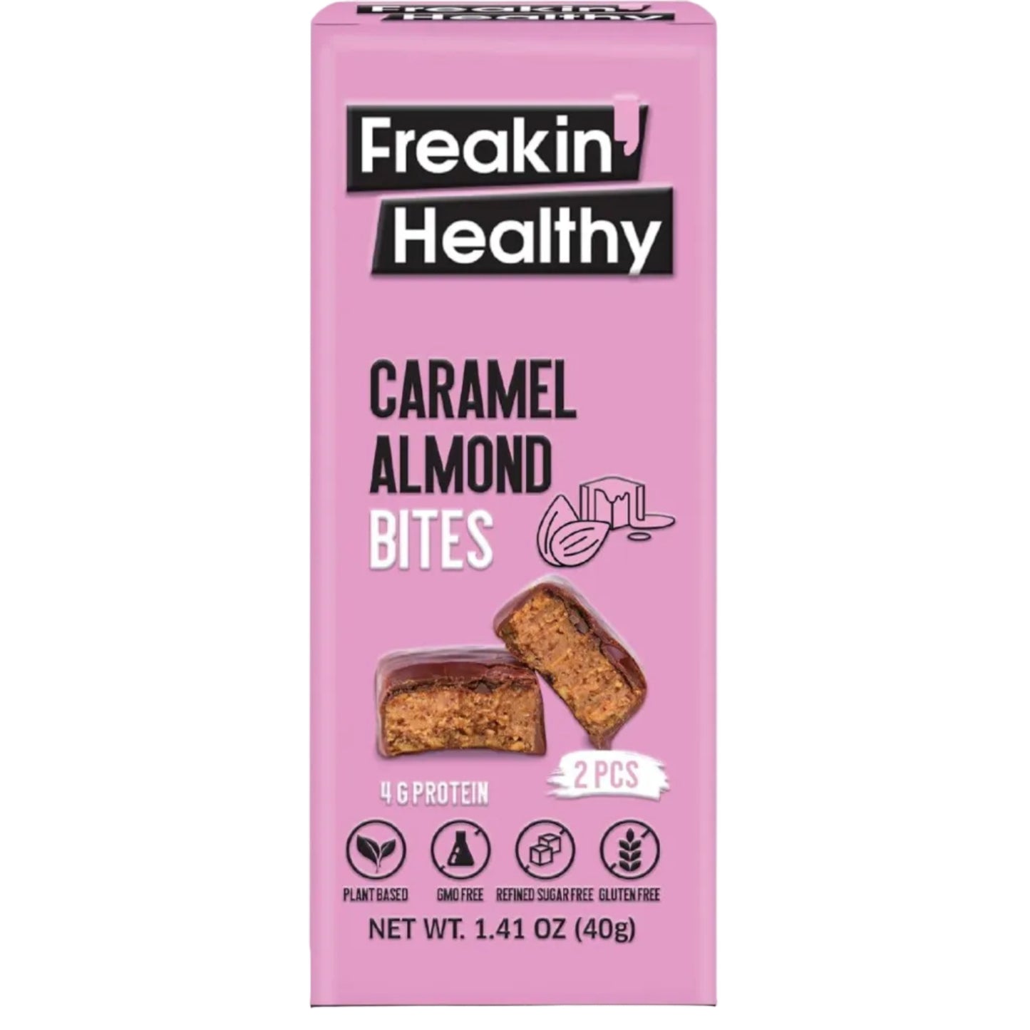 Freakin Healthy Caramel Almond Bites - (10x40g)