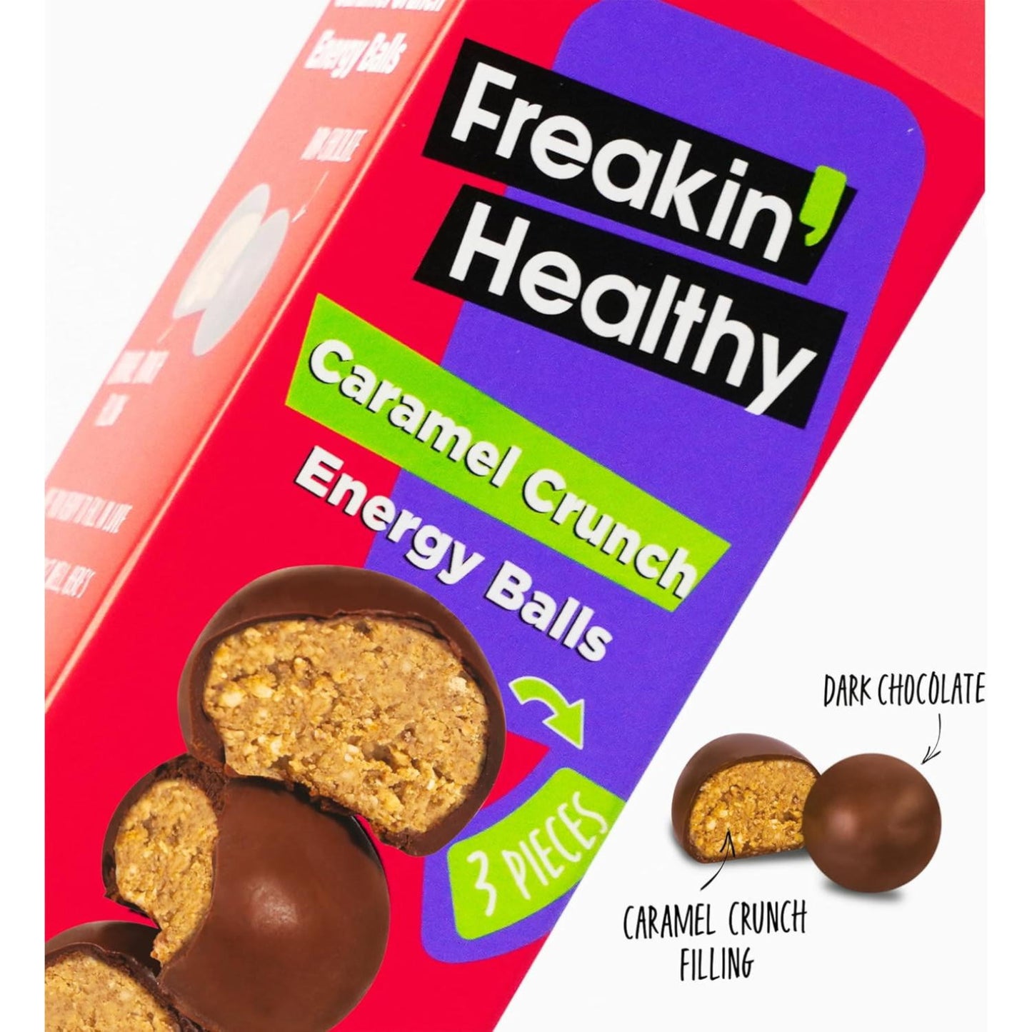 Freakin Healthy Caramel Crunch Protein Balls - (10x60g)