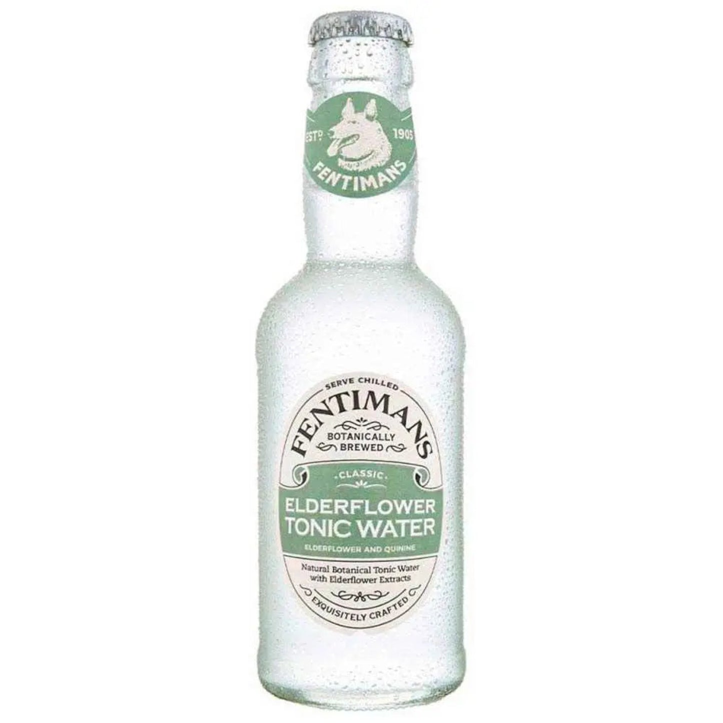 Fentimans Elderflower Tonic Water Glass Bottles - (24x200ml)