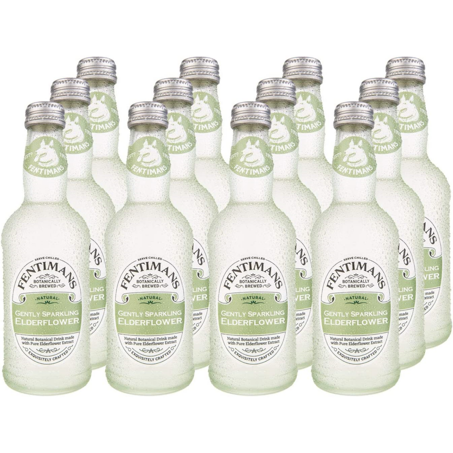 Fentimans Gently Sparkling Elderflower Glass Bottles - (12x275ml)