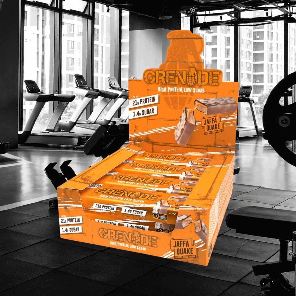 Grenade High Protein, Low Sugar Bar - Jaffa Quake (12x60g)