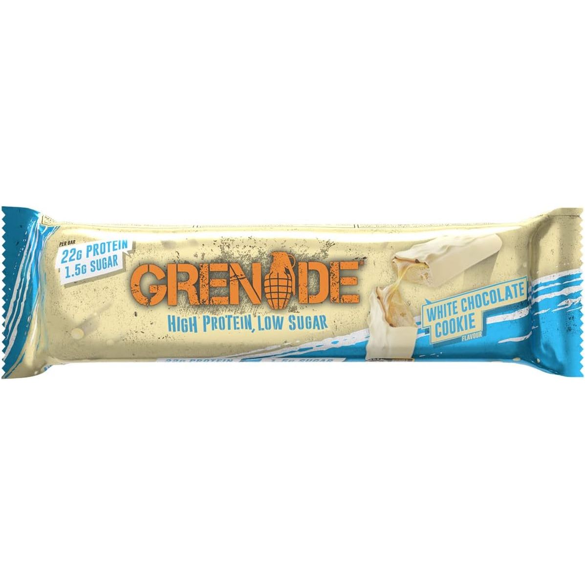 Grenade High Protein, Low Sugar Bar - White Chocolate Cookie (12x60g)