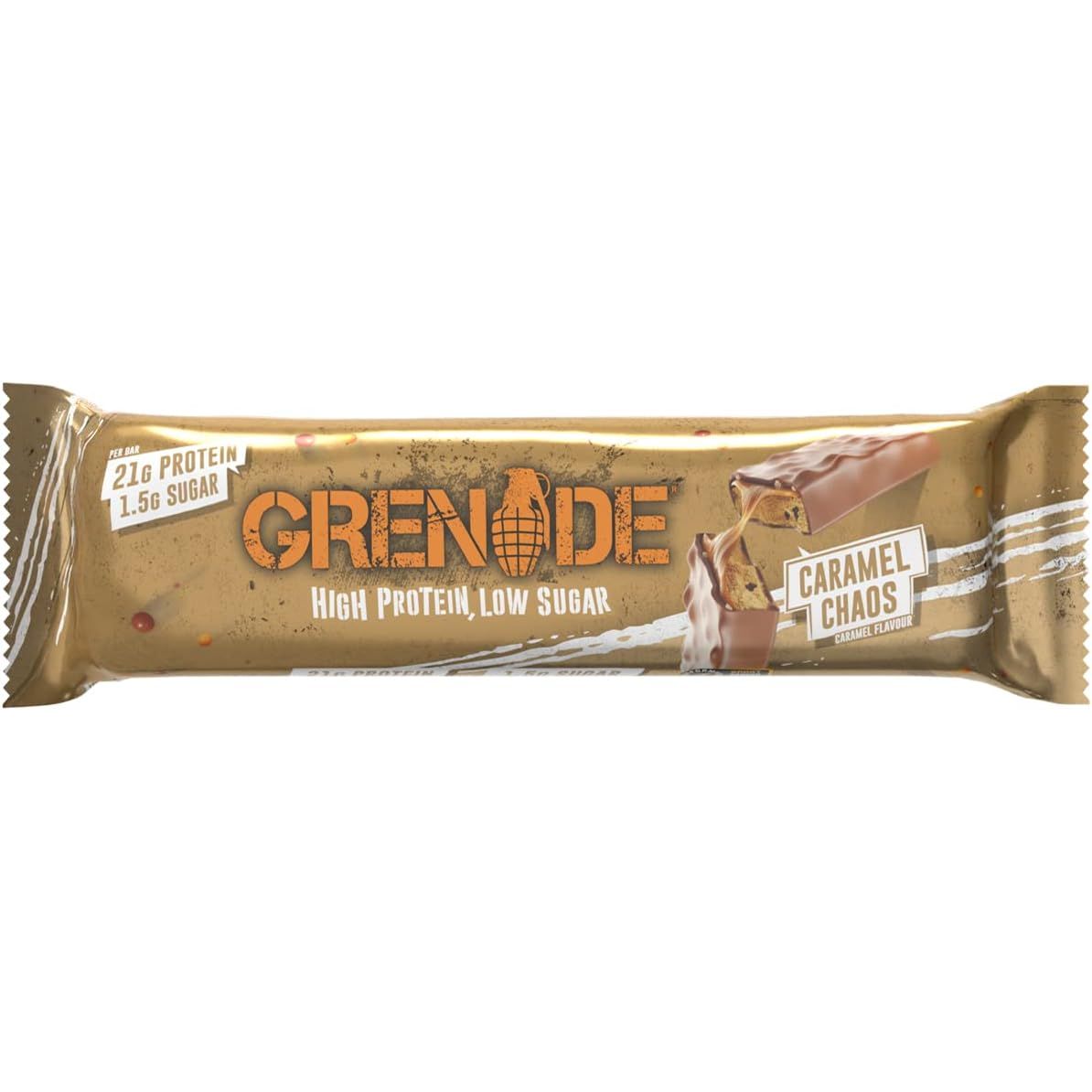Grenade High Protein, Low Sugar Bar - Caramel Chaos (12x60g)
