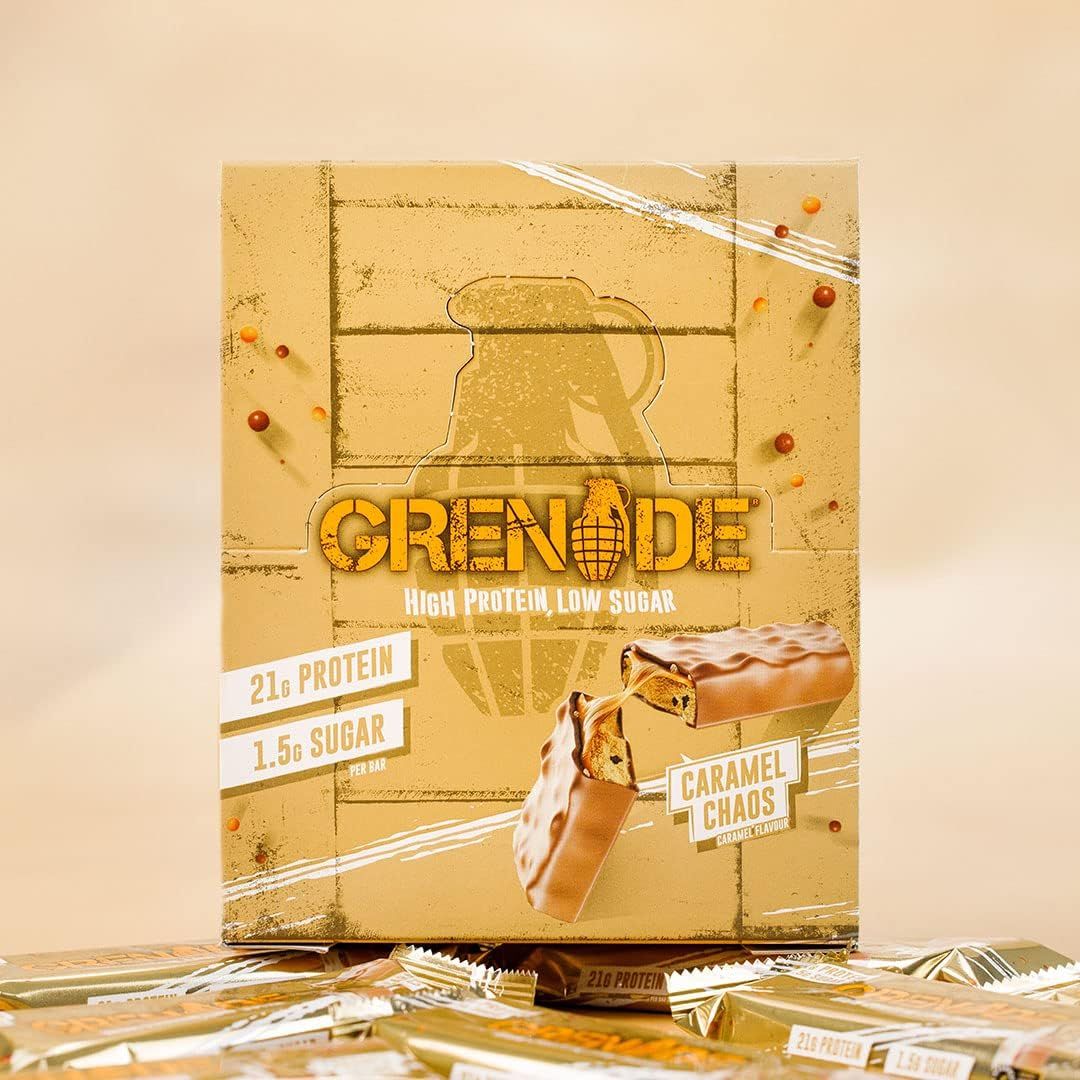 Grenade High Protein, Low Sugar Bar - Caramel Chaos (12x60g)