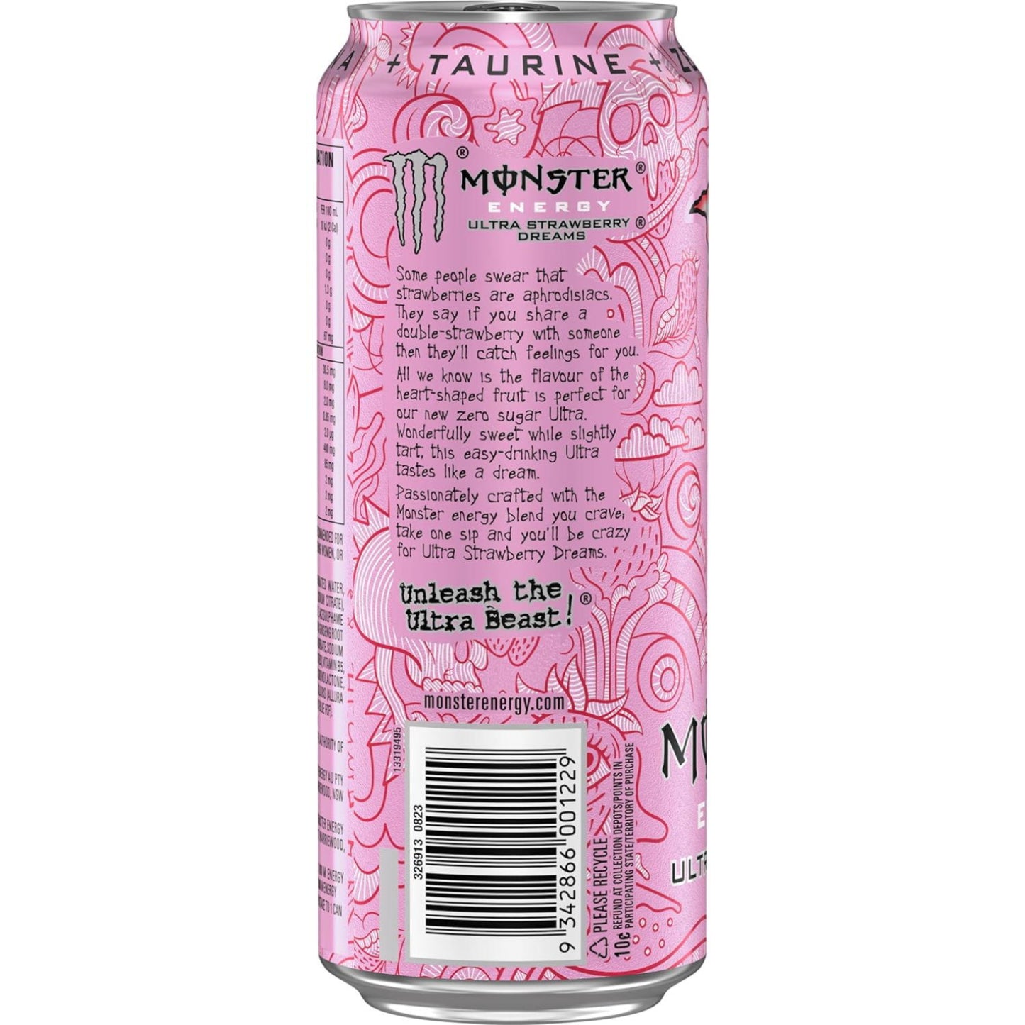 Monster Ultra Strawberry Dreams Energy Drink Cans - (12x500ml)