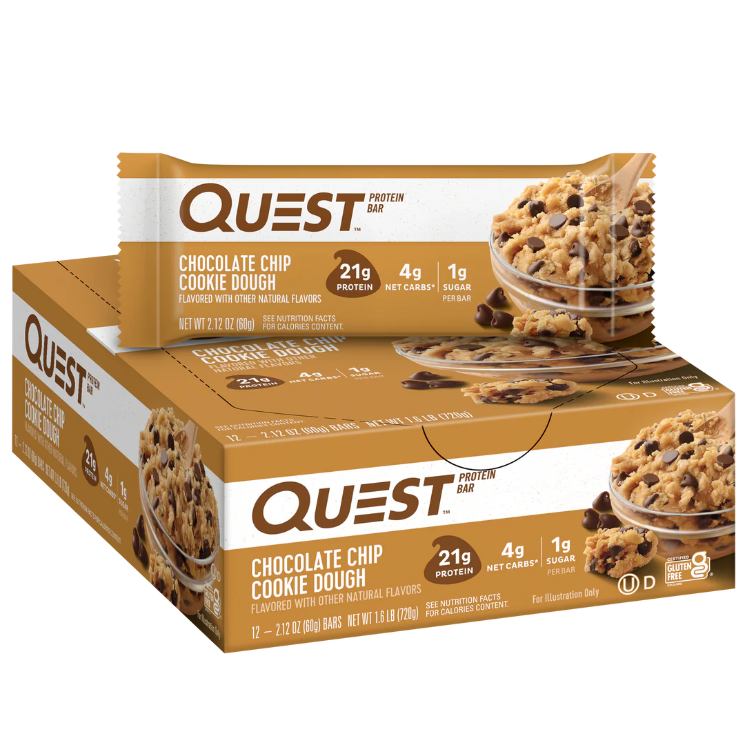 Quest High Protein Bar - Chocolate Chip Cookie Dough (12x60g)