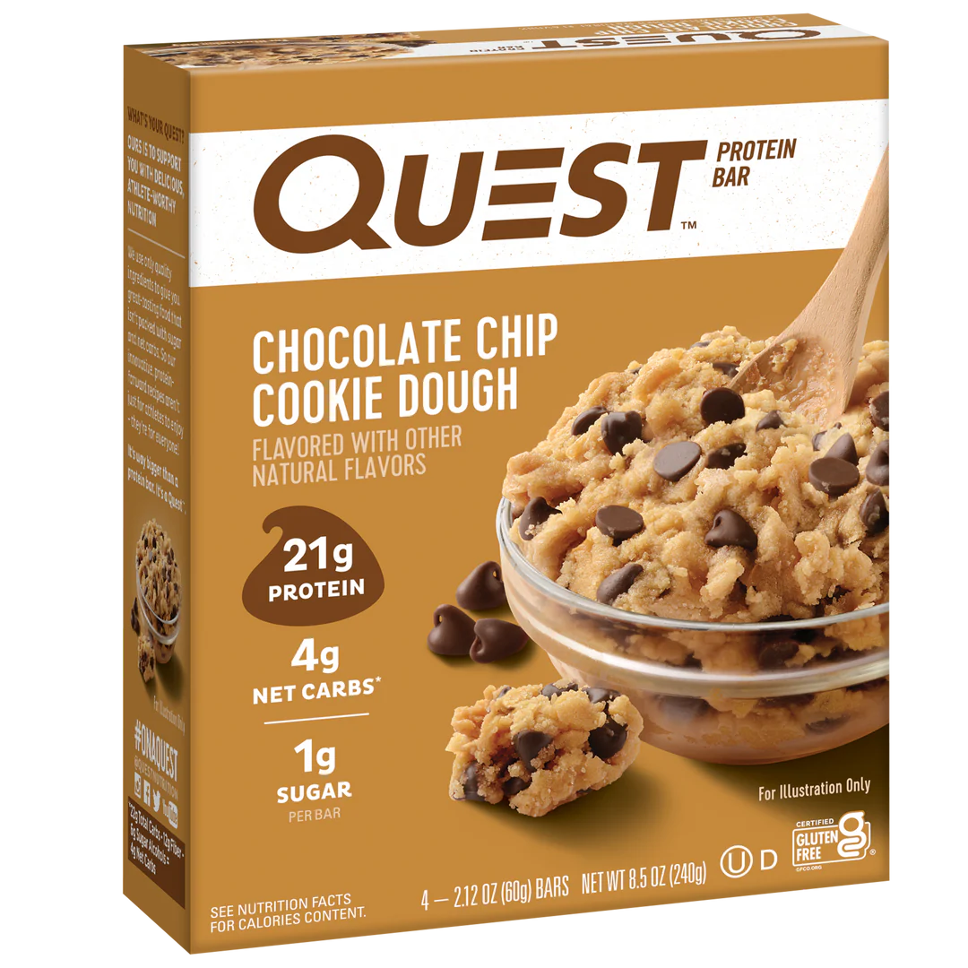Quest High Protein Bar - Chocolate Chip Cookie Dough (12x60g)