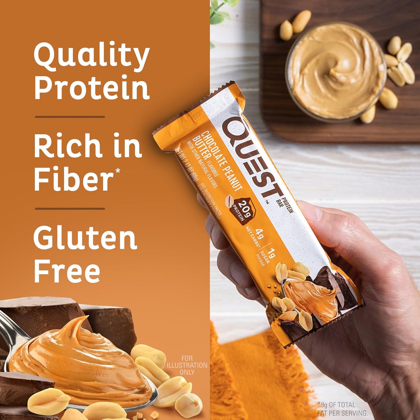 Quest High Protein Bar - Chocolate Peanut Butter (12x60g)