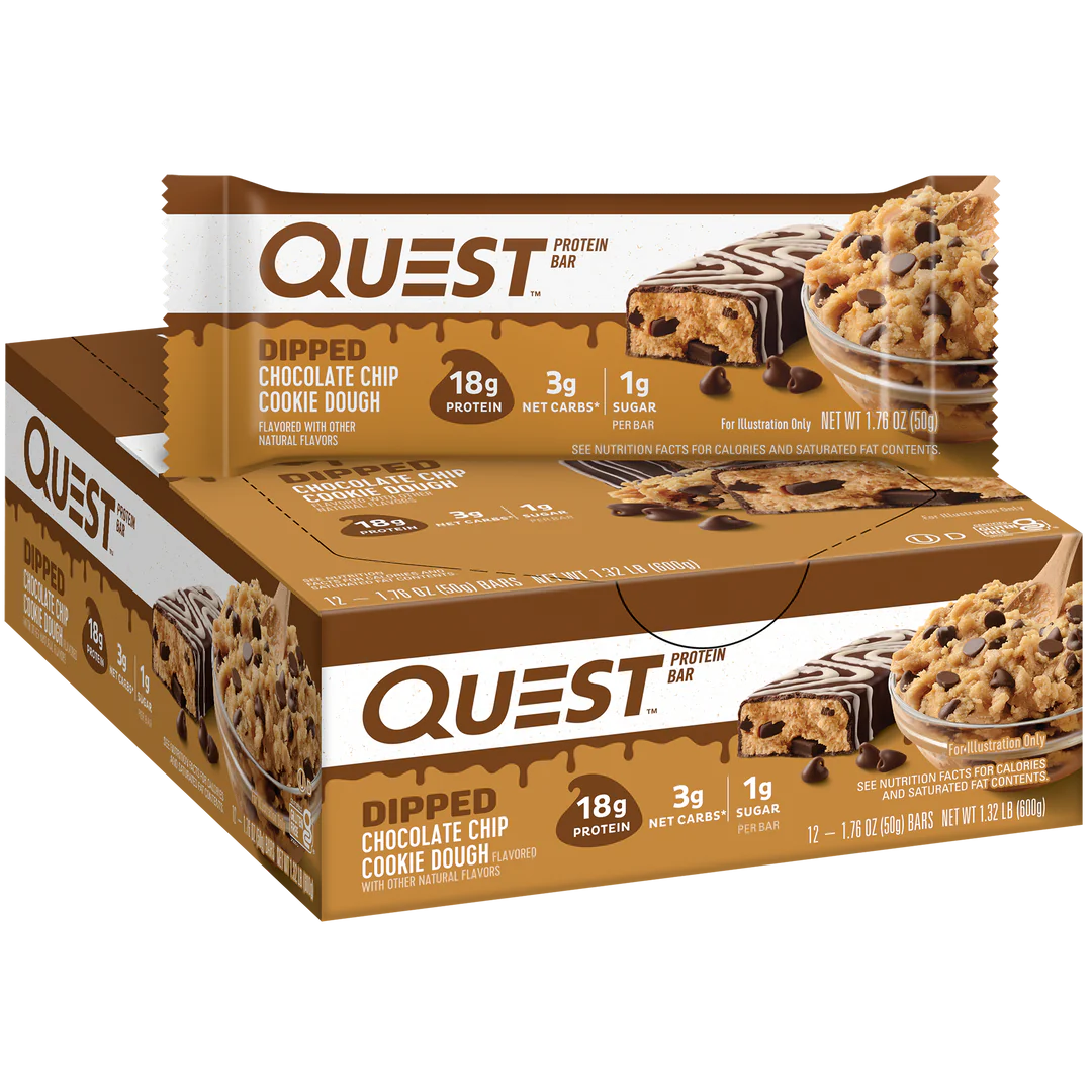 Quest High Protein Bar - Dipped Chocolate Chip Cookie Dough (12x60g)