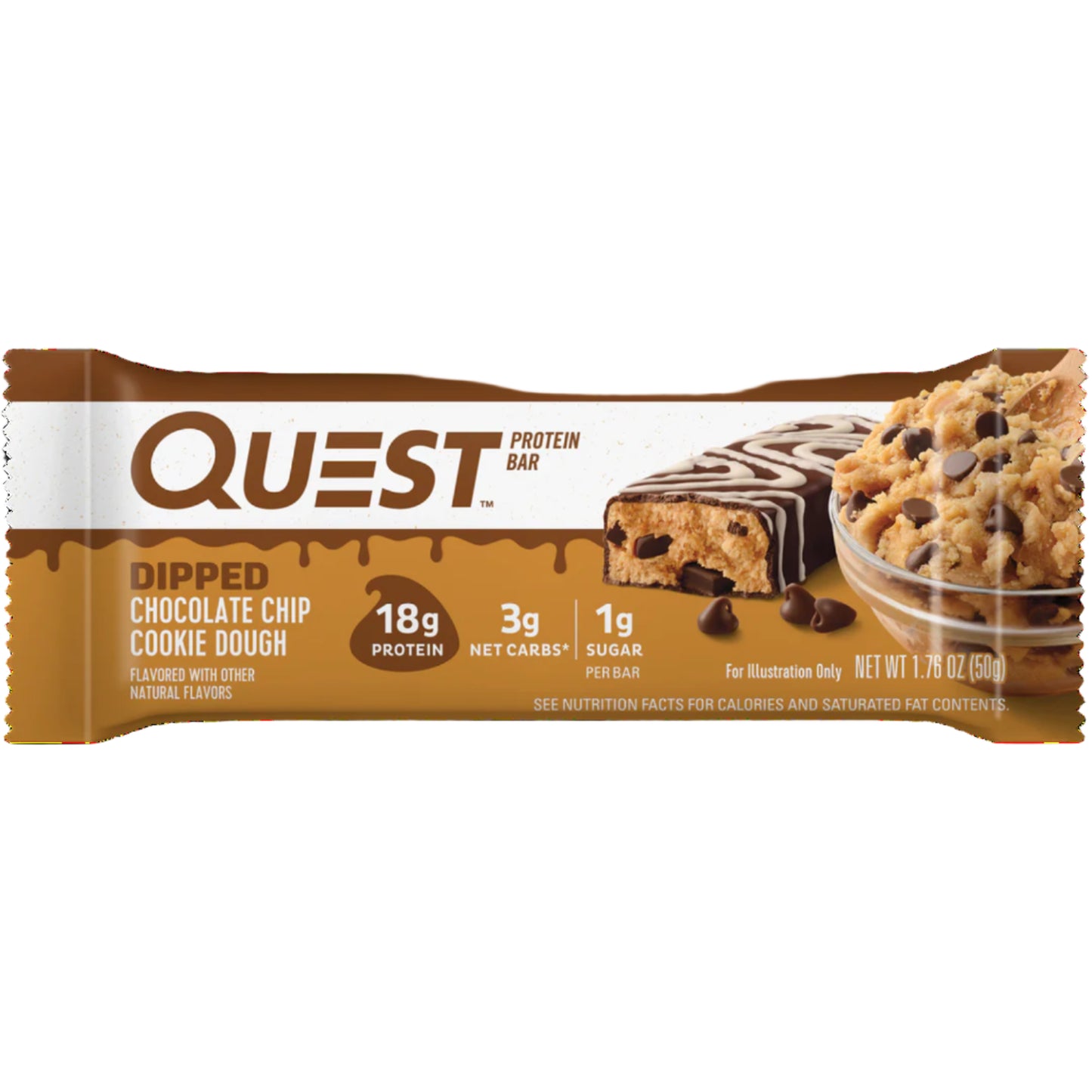 Quest High Protein Bar - Dipped Chocolate Chip Cookie Dough (12x60g)