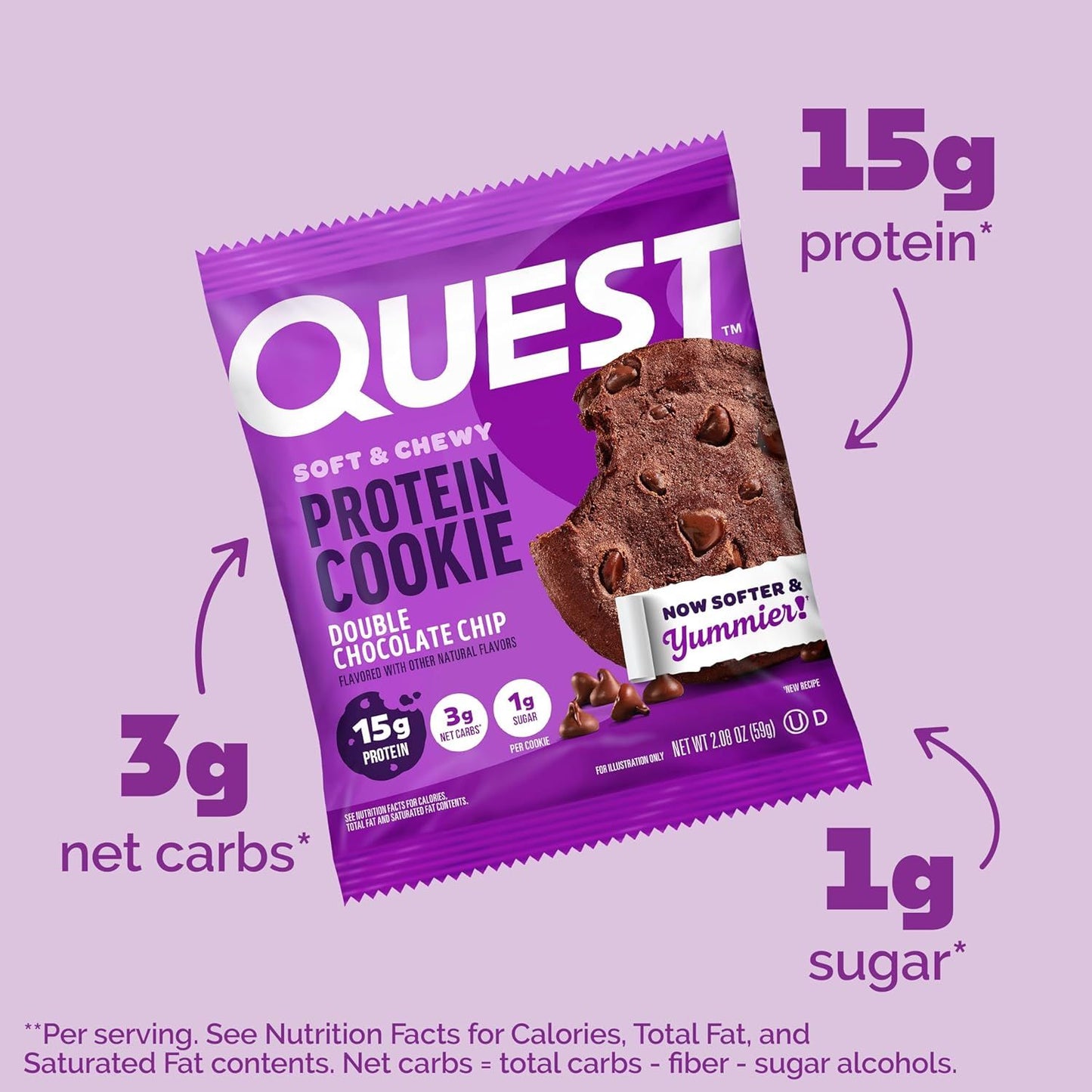 Quest High Protein Cookie - Double Chocolate Chip (12x42g)