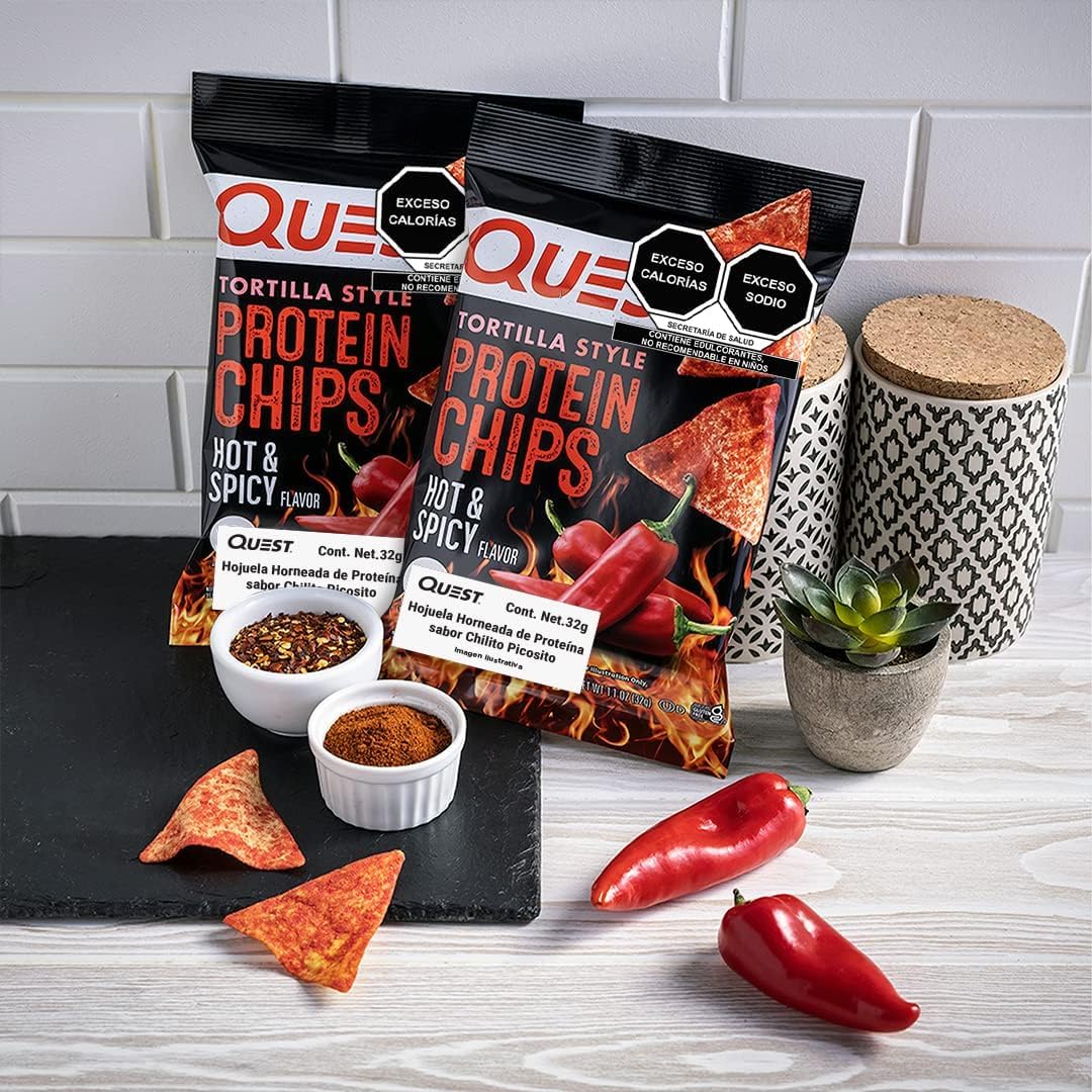 Quest Tortilla Style Protein Chips - Hot & Spicy (8x32g)