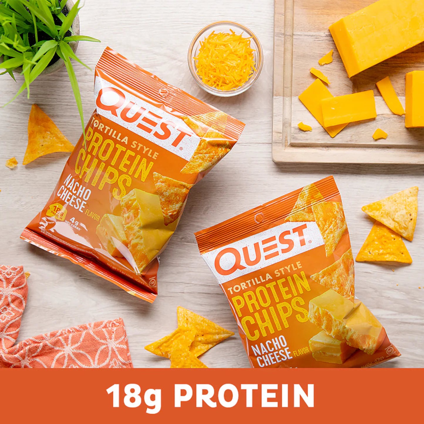 Quest Tortilla Style Protein Chips - Nacho Cheese (8x32g)