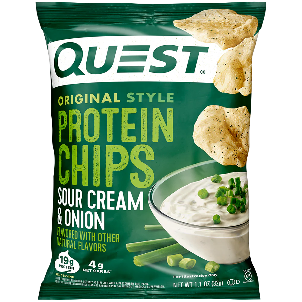 Quest Tortilla Style Protein Chips - Sour Cream & Onion (8x32g)