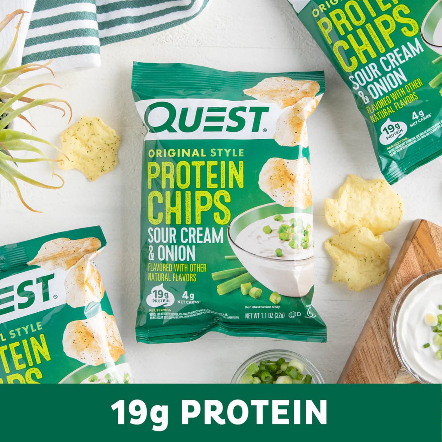 Quest Tortilla Style Protein Chips - Sour Cream & Onion (8x32g)