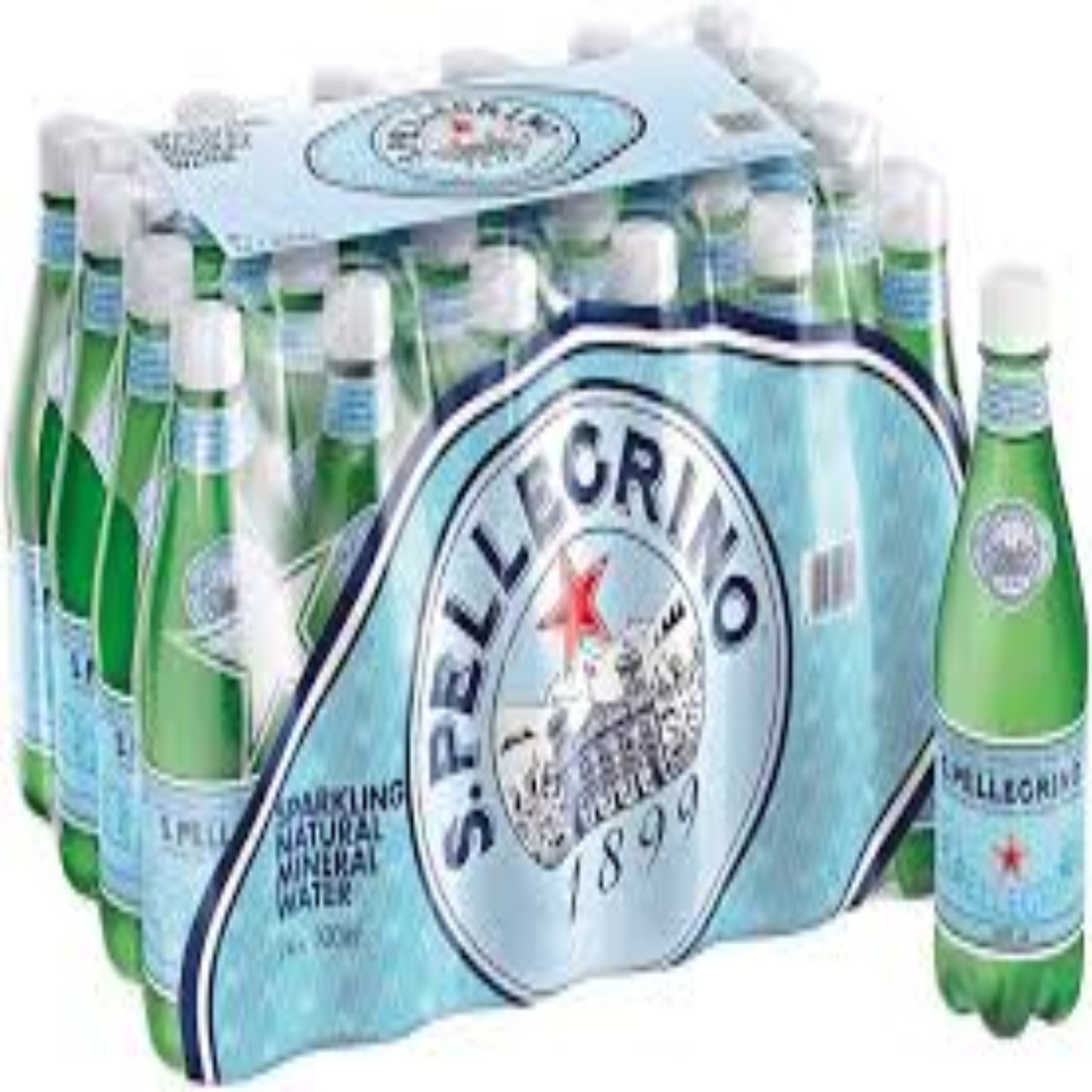 San Pellegrino Sparkling Natural Mineral Water Plastic Bottles - (24x500ml)