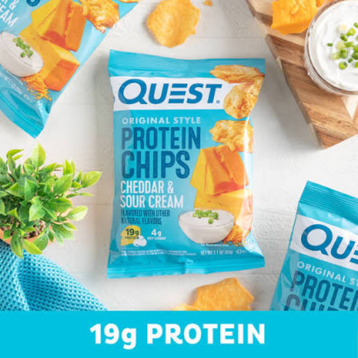 Quest Tortilla Style Protein Chips - Cheddar & Sour Cream (8x32g)