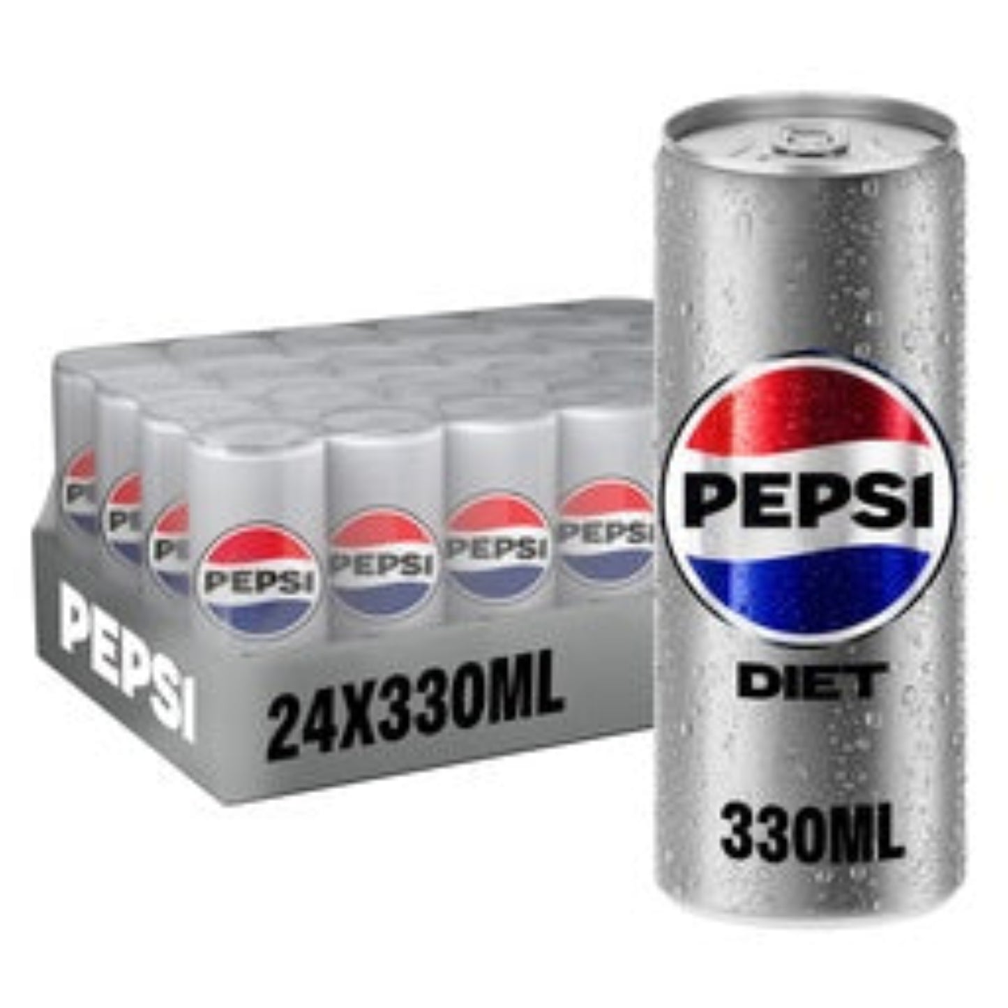 Diet Pepsi Carbonated Soft Drink Cans - (24x330ml)