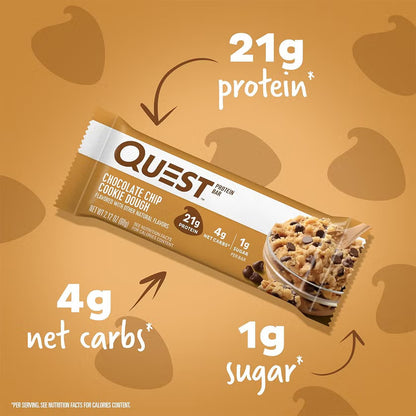 Quest High Protein Bar - Chocolate Chip Cookie Dough (12x60g)