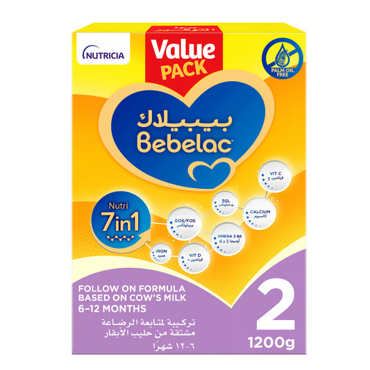 Bebelac Nutri 7in1 Follow On Formula 2 - (3x1200g)