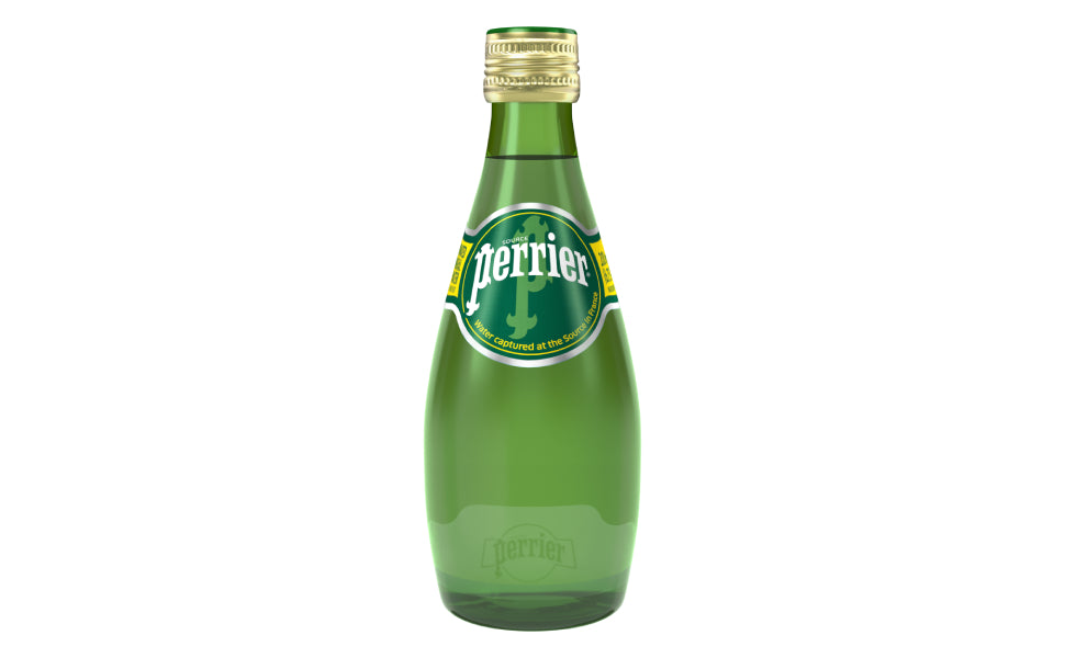 Perrier Natural Sparkling Mineral Water Glass Bottles - (24x330ml)