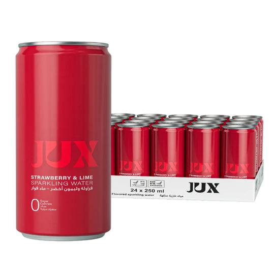 JUX Strawberry & Lime Sparkling Water - (24x250ml)