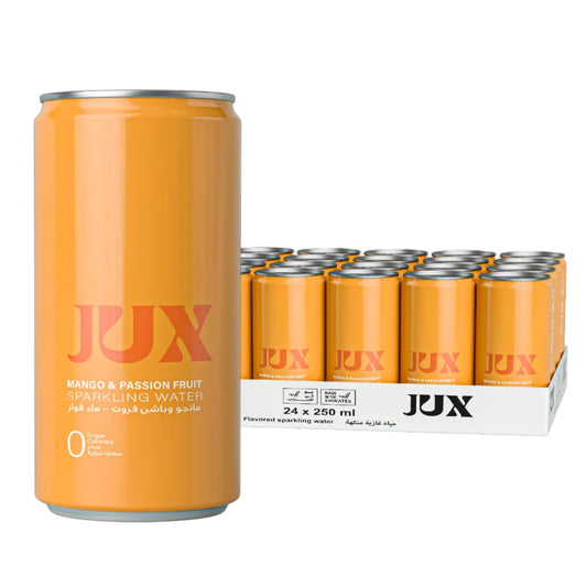 JUX Mango & Passion Fruit Sparkling Water - (24x250ml)
