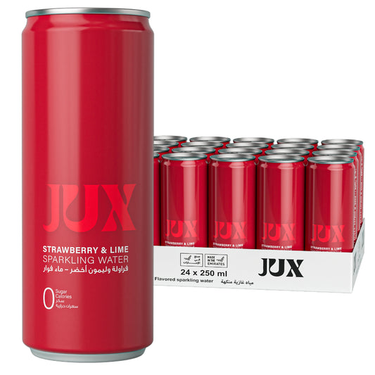 JUX Strawberry & Lime Sparkling Water - (24x250ml)