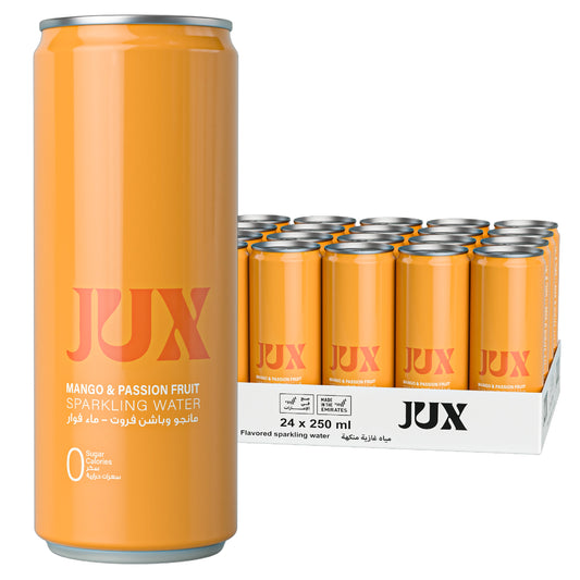 JUX Mango & Passion Fruit Sparkling Water - (24x250ml)