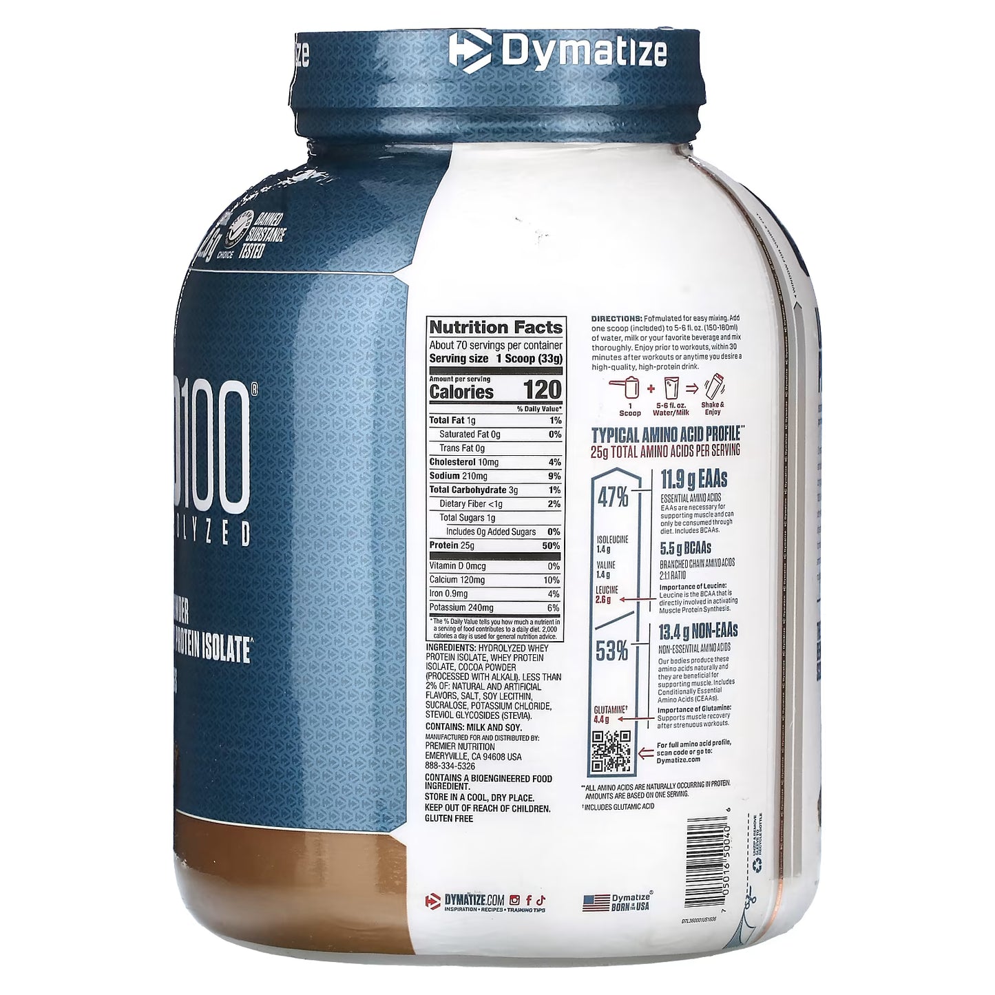 Dymatize ISO 100 Protein Powder - Fudge Brownie (1x2.3kg)