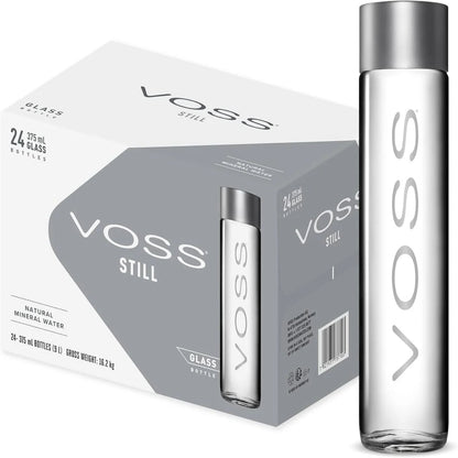 Voss Natural Sparkling Water Glass Bottles - (24x375ml)