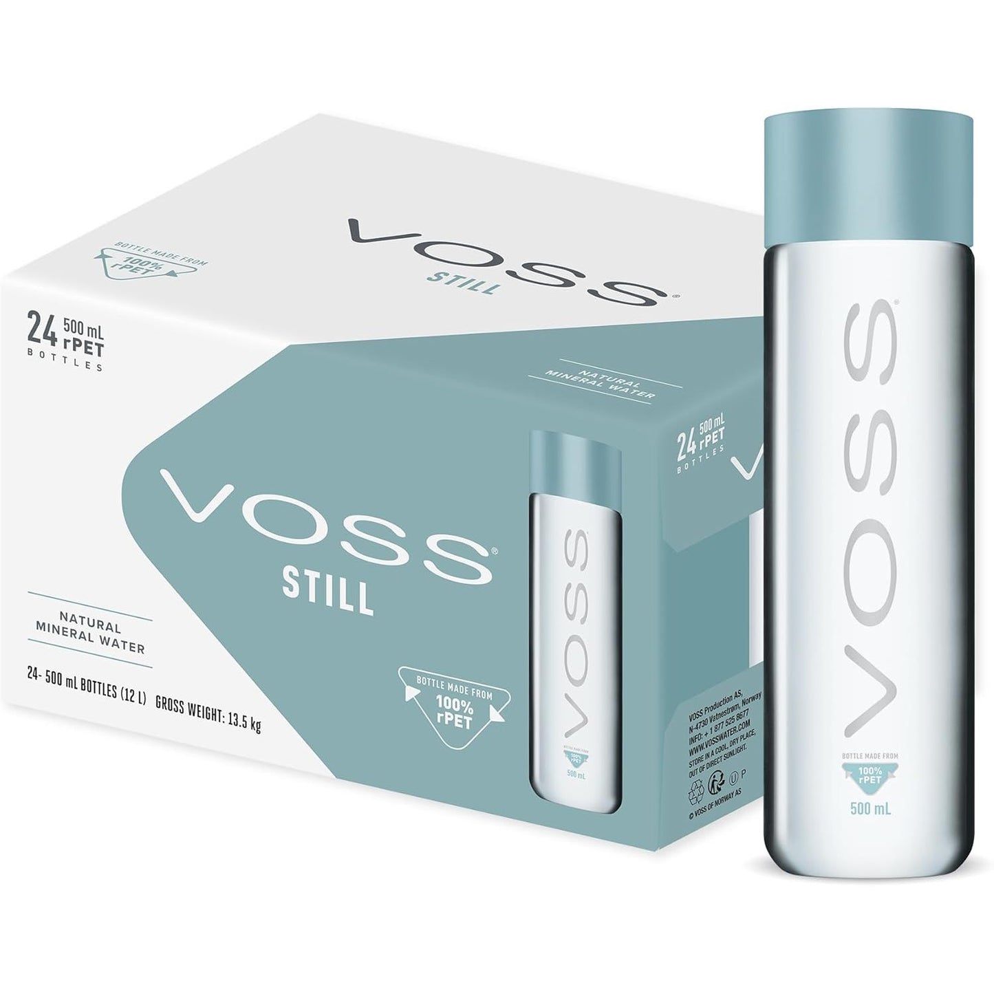 Voss Premium Mineral Water Glass Bottles - (24x500ml)