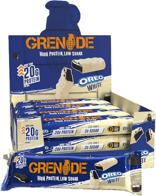 Grenade High Protein, Low Sugar Bar - Oreo White (12x60g)