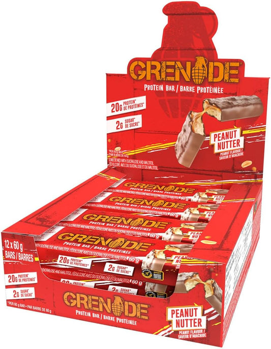 Grenade High Protein, Low Sugar Bar - Peanut Nutter (12x60g)