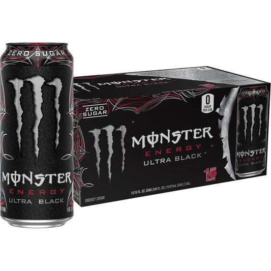 Monster Ultra Black Energy Drink Cans - (24x500ml)