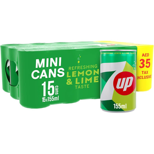7up Carbonated Soft Drink Cans - (15x155ml)