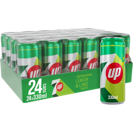 7up Zero Carbonated Soft Drink Cans - (24x330ml)