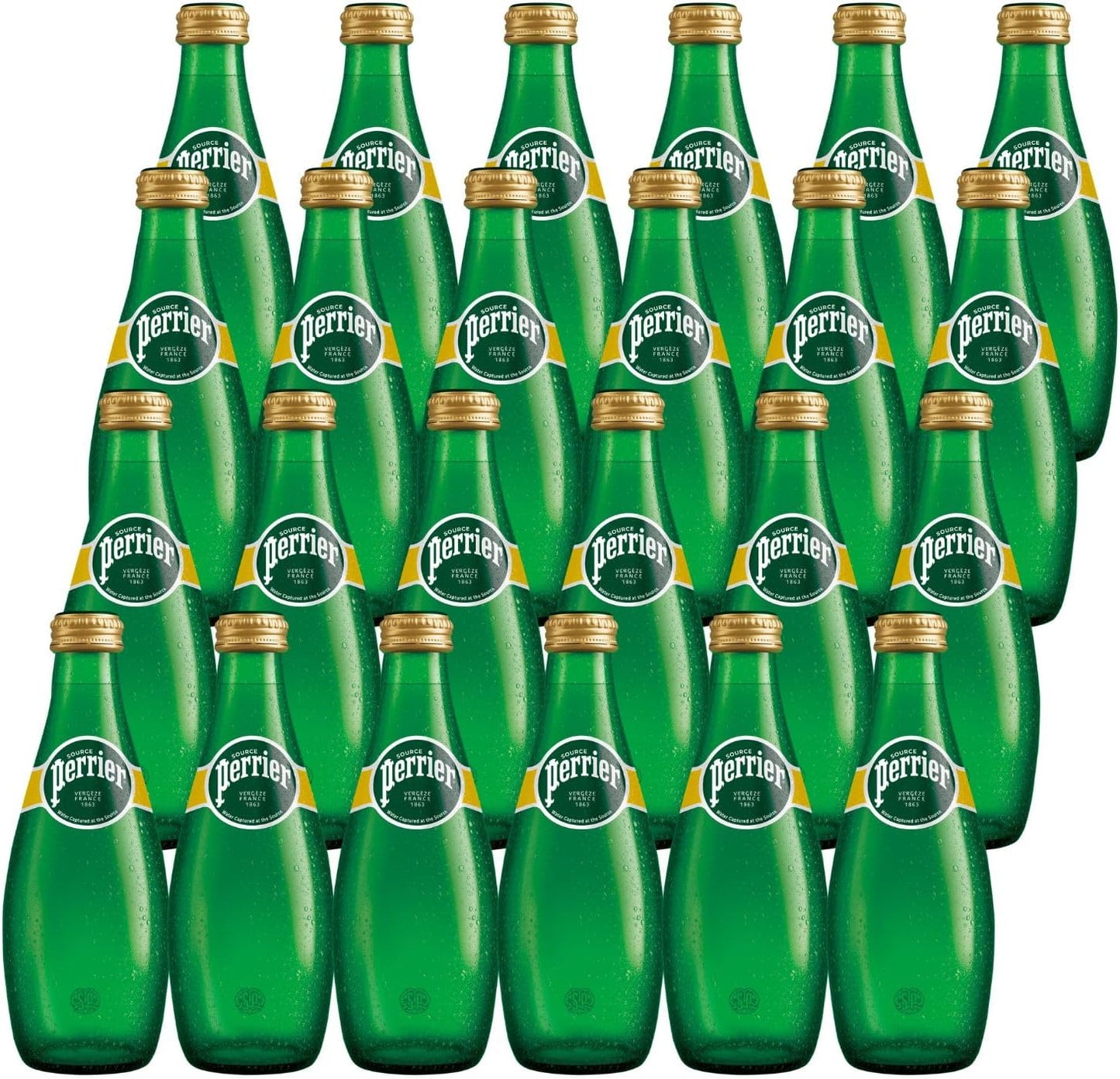 Perrier Natural Sparkling Mineral Water Glass Bottles - (24x200ml)