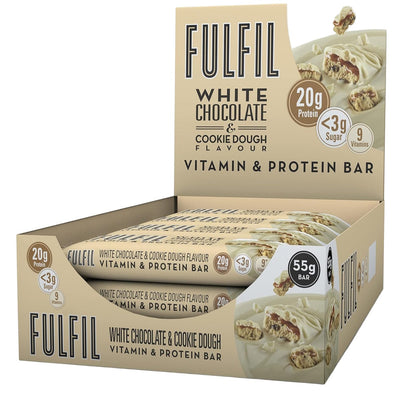 Fulfil White Chocolate And Cookie Dough Flavour - Vitamin and Protein Bar (15x55g)