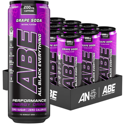 Abe Ultimate Pre Workout Drink Grape Soda - (12x330ml)