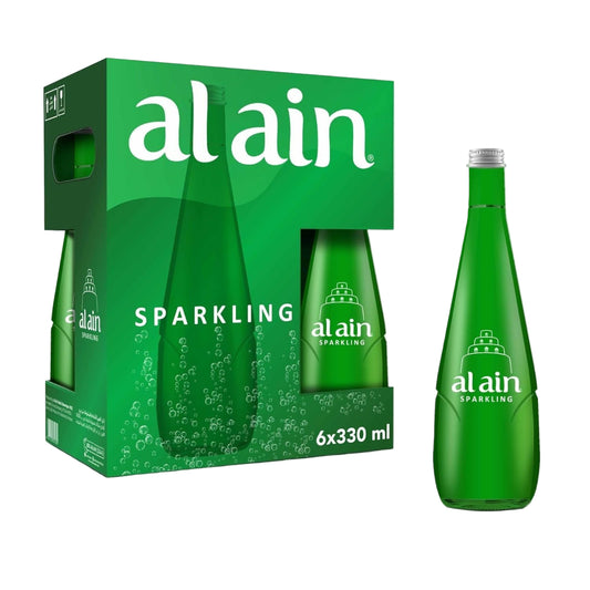Al Ain Sparkling Water Glass Bottles - (6x330ml)